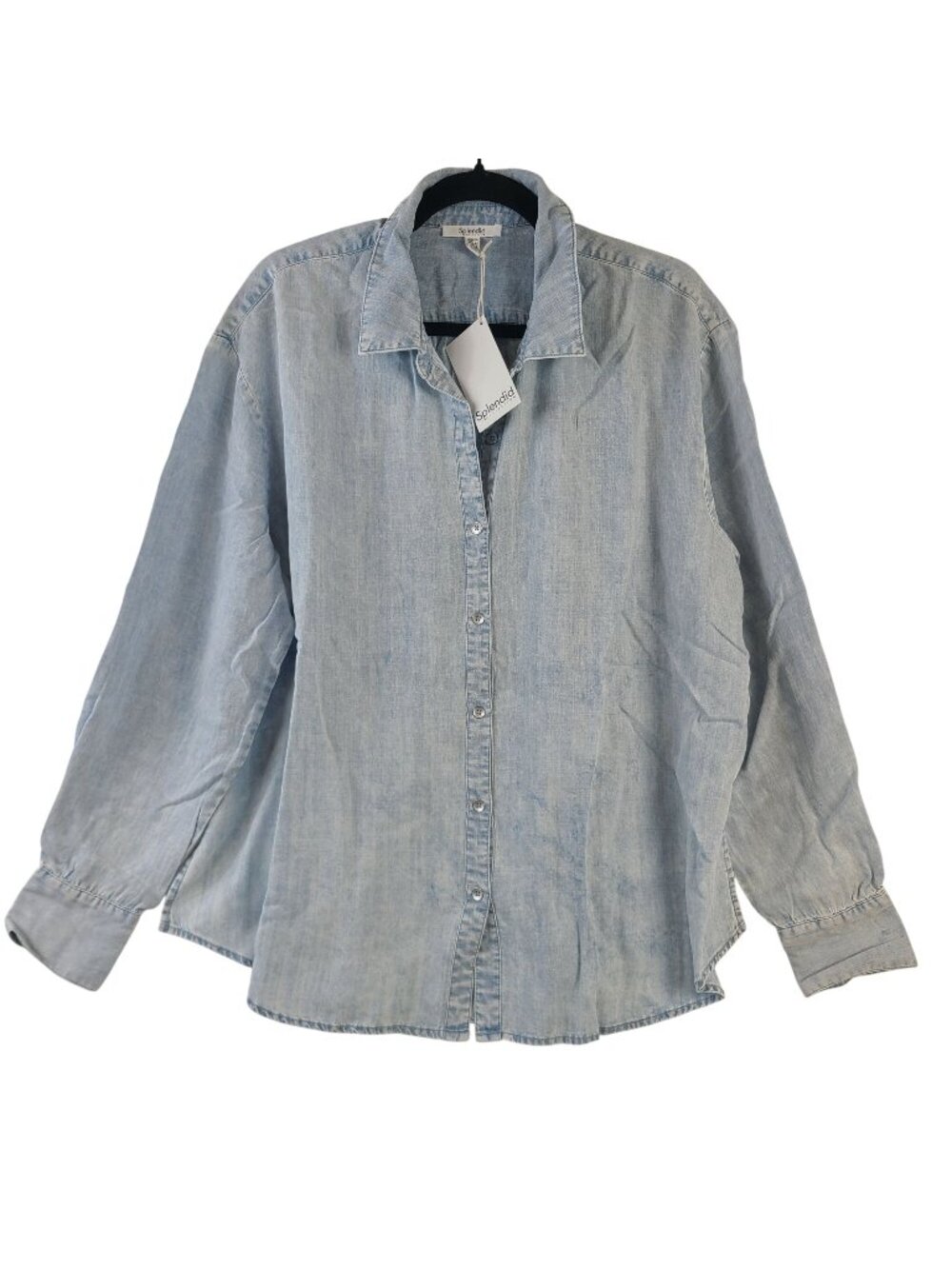 NEW Splendid Women's Chambray Light Wash Denim Button-Up Shirt Sz Medium